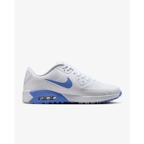 Nike Air Max Soft Spike Golf Shoes White and Blue - Picture 2 of 10